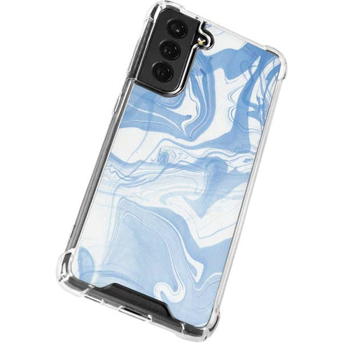 Blue Marbling Galaxy S21 FE Clear Case